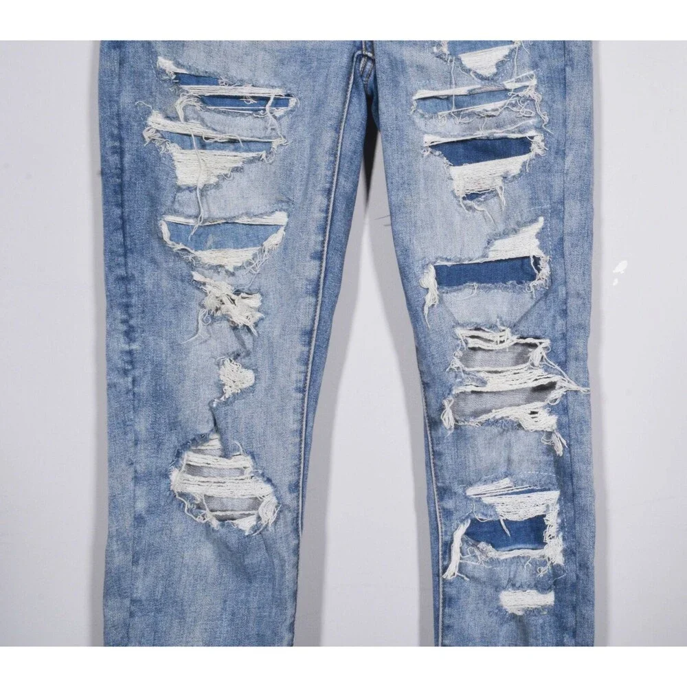 American Eagle Ne(x)t Level Stretch Hi-Rise Distressed Patched Jegging Size 2 - Picture 3 of 6